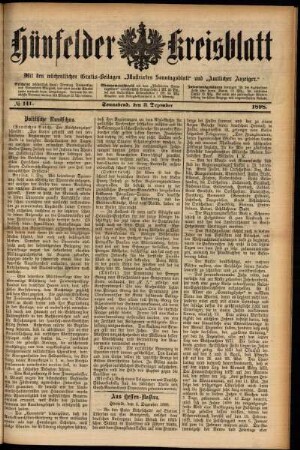 Ausgabe vom Samstag, den 03. Dezember 1898.