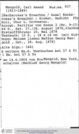 Barbarossas Erwachen