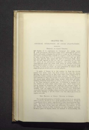 Chapter VIII. General operations on cacao plantations.