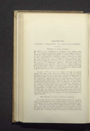 Chapter VIII. General operations on cacao plantations.