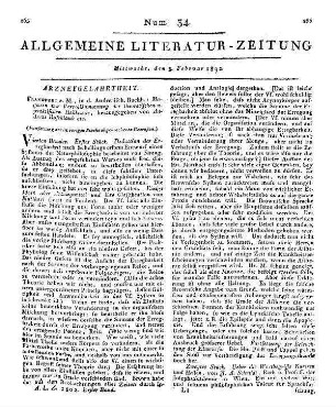 Magazin zur Vervollkommnung der theoretischen und praktischen Heilkunde etc. (Fortsetzung der im vorigen Stück abgebrochenen Recension.)