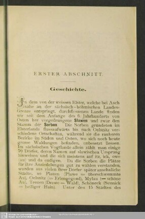 Erster Abschnitt. Geschichte