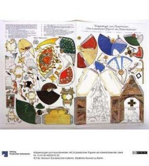 Krippenbogen zum Ausschneiden mit 24 plastischen Figuren als Adventskalender