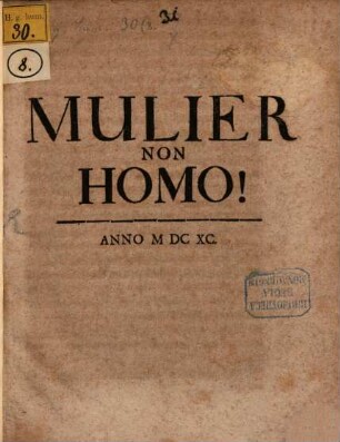 Mulier non Homo!