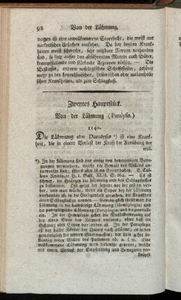 Zweites Hauptstück. Von der Lähmung (Paralysis.)