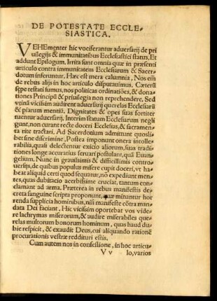 De Potestate Ecclesiastica.