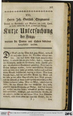 [Schrift XVI-XVIII]