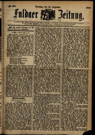 Ausgabe vom Dienstag, den 24. Dezember 1889.