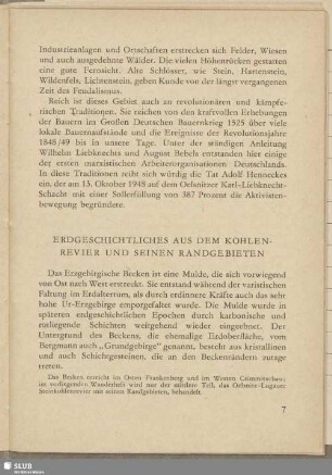 Erdgeschichtliches aus dem Kohlenrevier und seinen Randgebieten