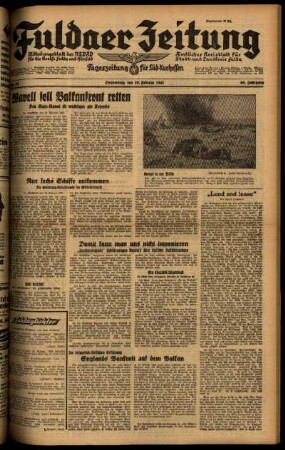 Ausgabe vom Donnerstag, den 20. Februar 1941.