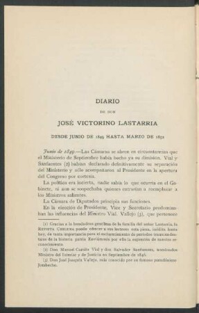 Diario desde Junio de 1849 hasta Marzo de 1852