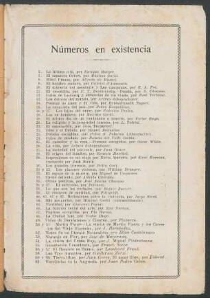 Números en existencia