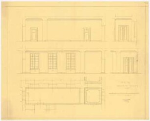 AEG-Hauptverwaltungsgebäude, Berlin: Korridor am rechten Hof: Grundriss und Wandansichten, 1:25