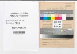 Entnazifizierung Wilhelm Hahn , geb. 27.11.1876 (Obermaschinist)