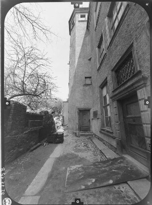 Zittau, Klosterstraße 3. Ehem. Franziskanerkloster. Gang zwischen Hauptschem Haus und Heffterbau
