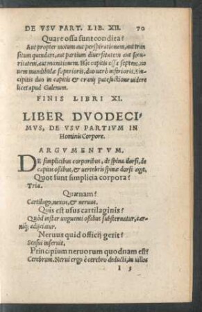 Liber Duodecimus, Usu Partium In Hominis Corpore.