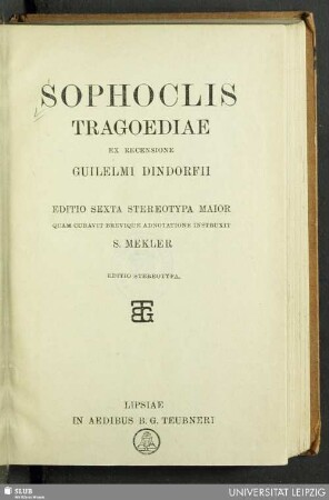 Sophoclis tragoediae
