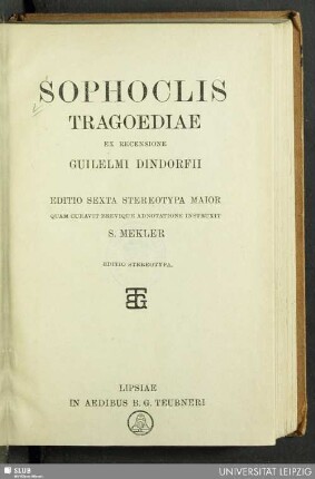 Sophoclis tragoediae