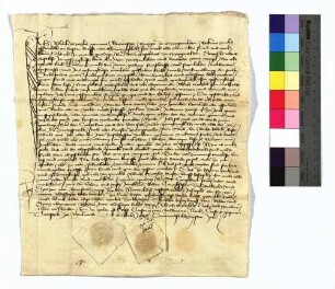 1463 Feb. 8 (Di vor Valentin) Ulrich Metzler, genannt Newenstat, Bürger zu Mergentheim, gefangengesetzt wegen unziemlicher und törichter Worte, schwört gegen den Deutschordenskomtur zu Mergentheim Urfehde. Sr.: 1) Junker Raben Trugkseß zu Balbach, 2) Dietz von Bernstetten, Vogt zu Neuhaus (zu dem Newenhuß) Ausf. Pap. - 2 Pap.-Sg. - Rv.