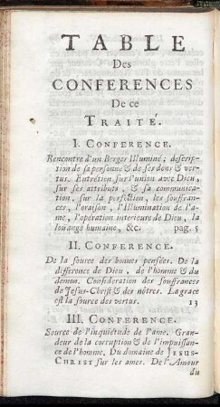 Table Des Conferences De ce Traité.