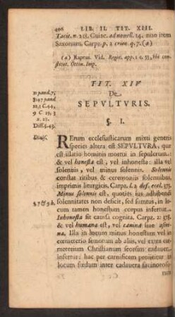 Tit. XIV. De Sepulturis.