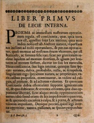 Quaestiones Morales Selectiores De Lege Interna Et Externa, 1. [De Lege Interna]