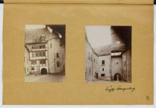 Schloss, Spangenberg: Ansichten vom Burghof (aus: Skizzen- und Fotoalbum 22)