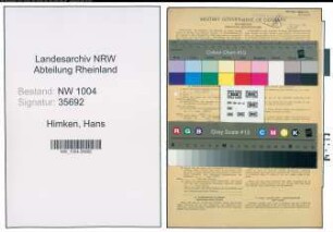 Entnazifizierung Hans Himken , geb. 05.03.1921 (Elektriker)