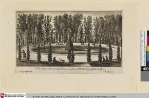 Veue d'une autre grande fontaine en glacis, et Rond d'eau a costé du Chasteau
