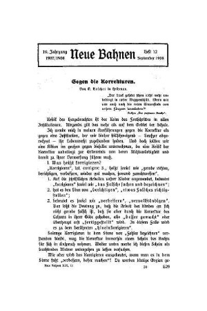 Gegen die Korrekturen