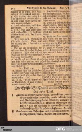 Die Epistel St. Pauli an die Epheser.