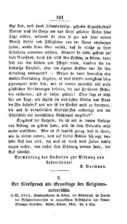 Der Bibelspruch als Grundlage des Religionsunterrichts