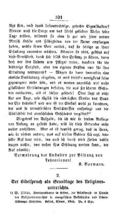 Der Bibelspruch als Grundlage des Religionsunterrichts