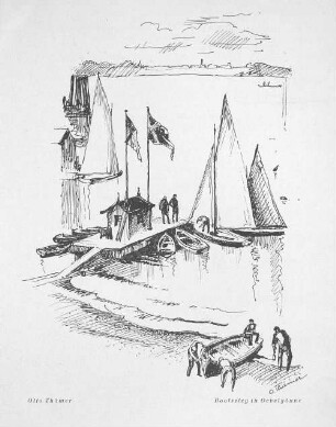 Otto Thämer. Bootssteg in Oevelgönne.