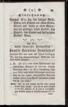 Einsegnung.