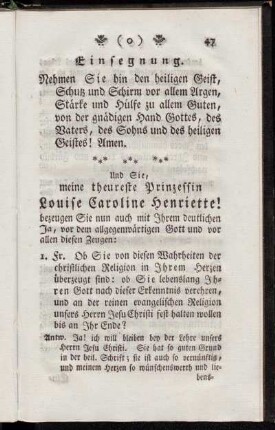 Einsegnung.
