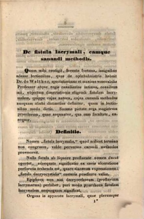 De fistula lacrymali, eamque sanandi methodis : disssertatio inauguralis