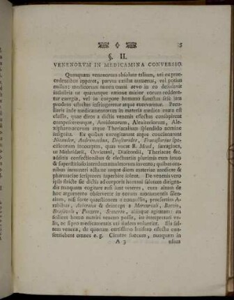 §. II. Venenorum In Medicamina Conversio.