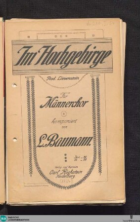 Im Hochgebirge : für Männerchor