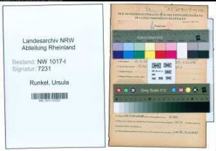Entnazifizierung Ursula Runkel , geb. 24.12.1922 ()
