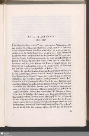 Es Geht Aufwärts : 1812–1817
