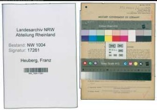 Entnazifizierung Franz Heuberg , geb. 17.09.1906 (Kaufm.Angestellter)