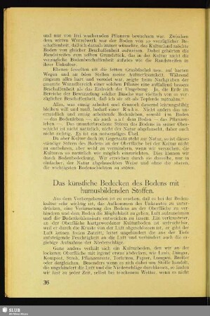 Das künstliche Bedecken des Bodens mit humusbildenden Stoffen