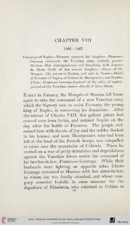 Chapter VIII: 1496-1497