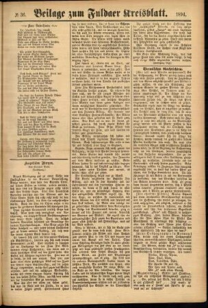 Dritte Ausgabe vom Samstag, den 24. März 1894.