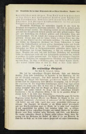 ¬Die¬ rechtmäßige Obrigkeit