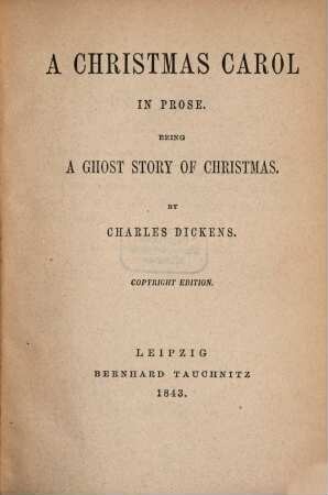 A christmas carol in prose