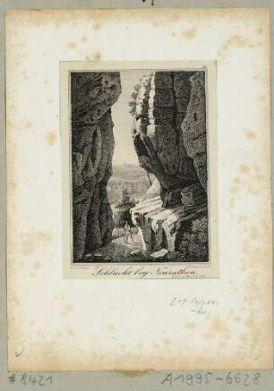 Felsenschlucht bei Neurathen östlich der Bastei in der Sächsischen Schweiz
