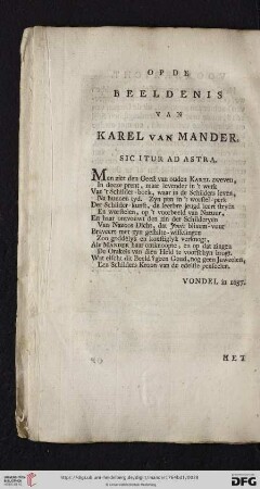 Op de Beeldenis van Karel van Mander