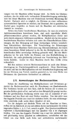 § 8. Anwendungen der Rechenmaschine.